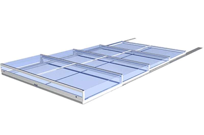Poolüberdachung Nevada, flache Ausführung, Außenmaß L 8,10 m x B 4,13 m